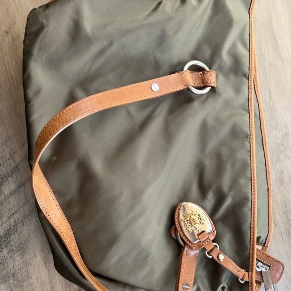 Ralph Lauren Olive Green and Tan Shoulder Bag - Picture 1 of 8